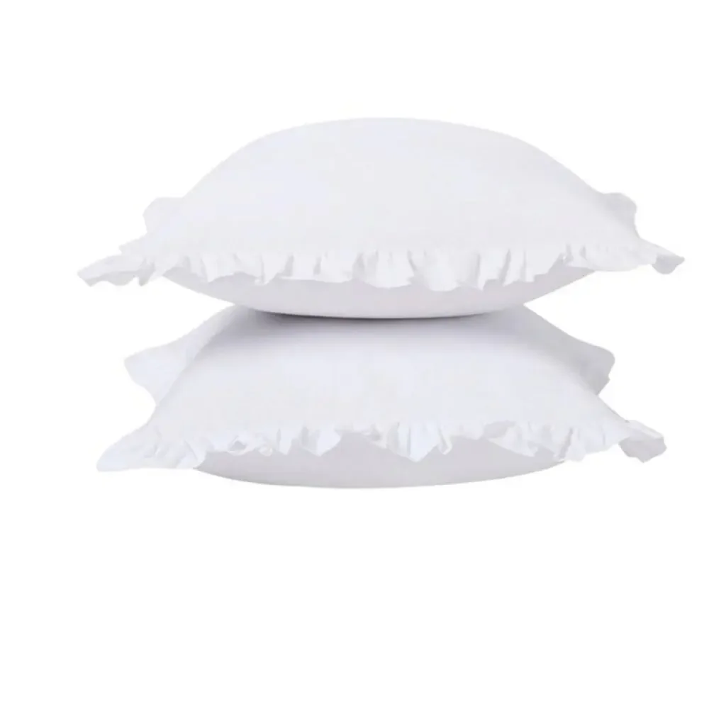 Draper James 2 Pack Decorative Pillows 20x20 White Ruffle Trim New